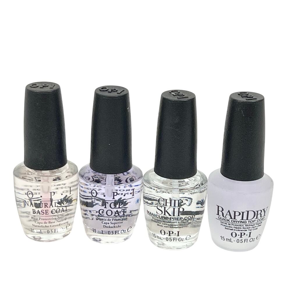 OPI Nail Treatment Lot 4 Base Coat Top Coat RapiDry Chip Skip Prep NT T10 0.5oz
